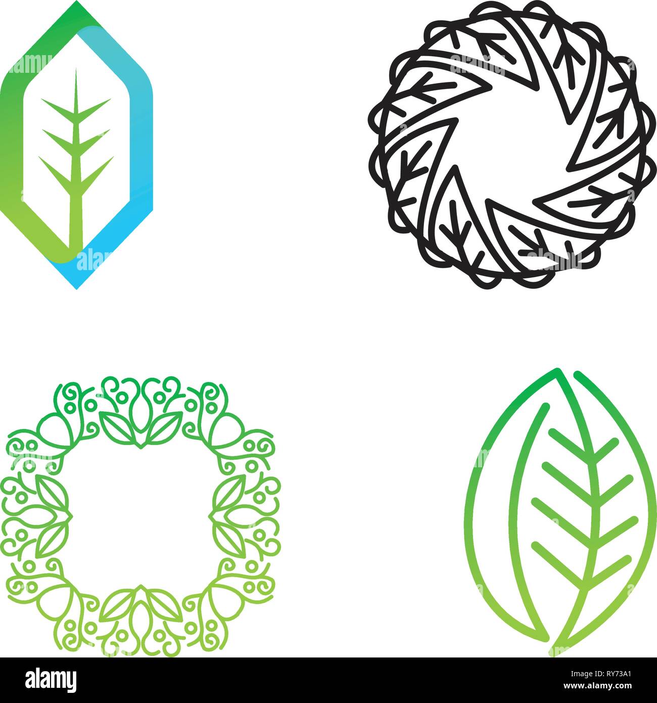 Leaf Logo Design Vector Template Set Stock Vector Image & Art - Alamy