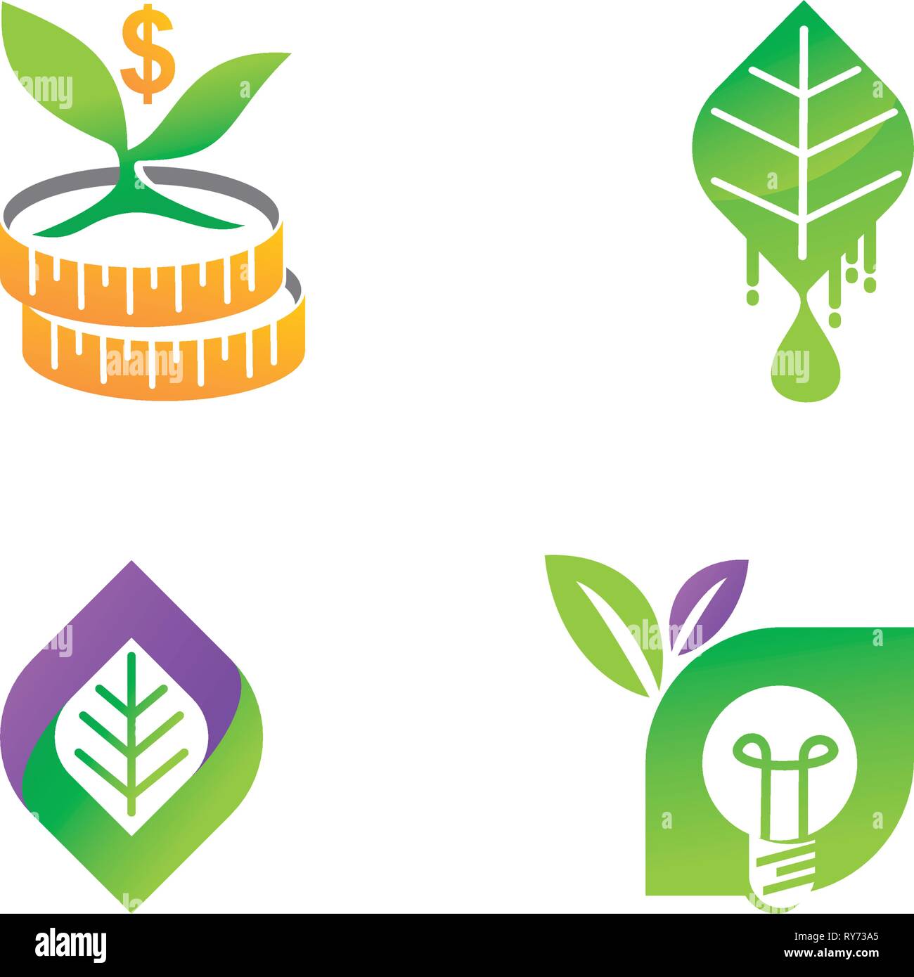 Leaf Logo Design Vector Template Set Stock Vector Image & Art - Alamy