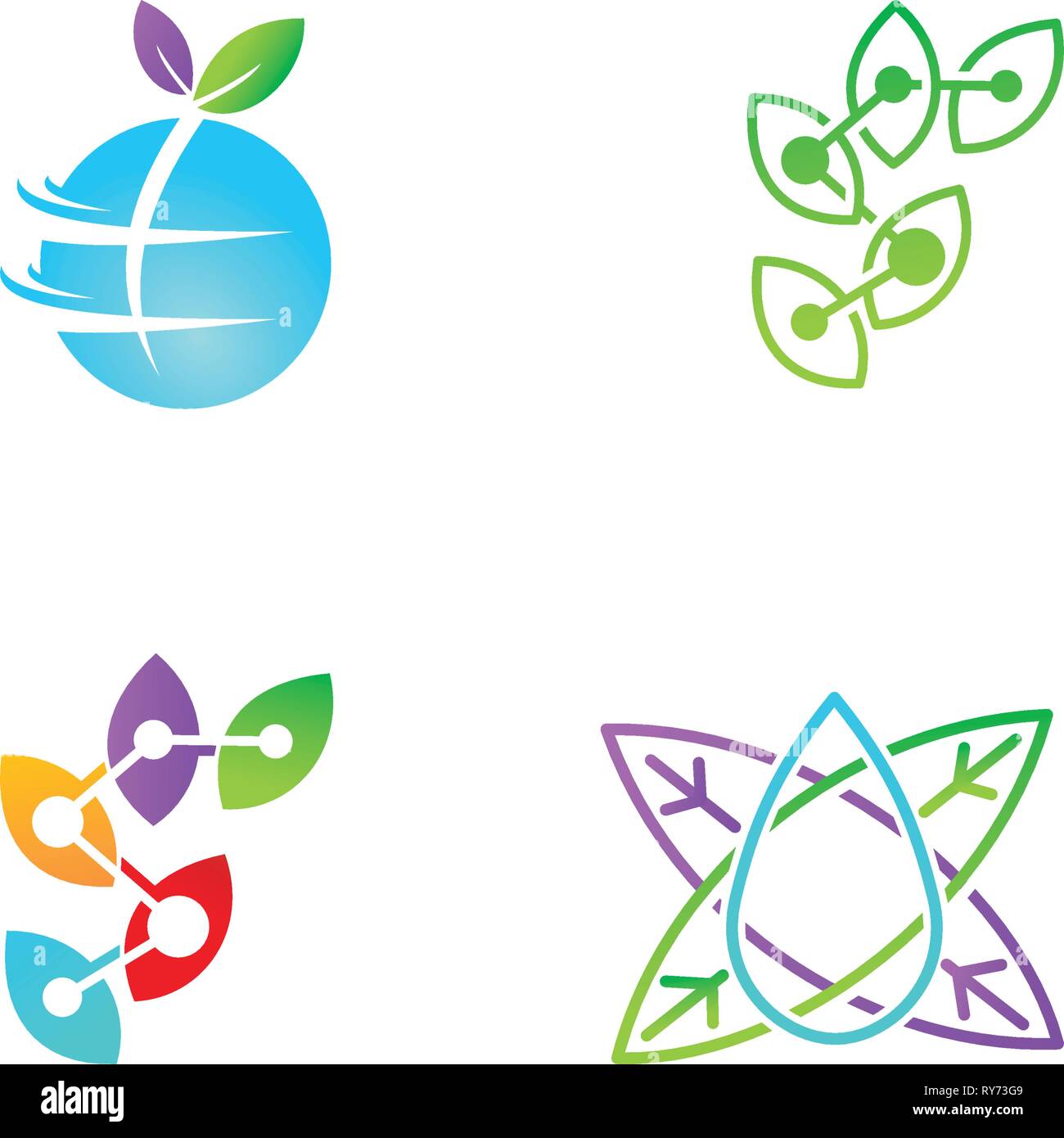 Leaf Logo Design Vector Template Set Stock Vector Image & Art - Alamy
