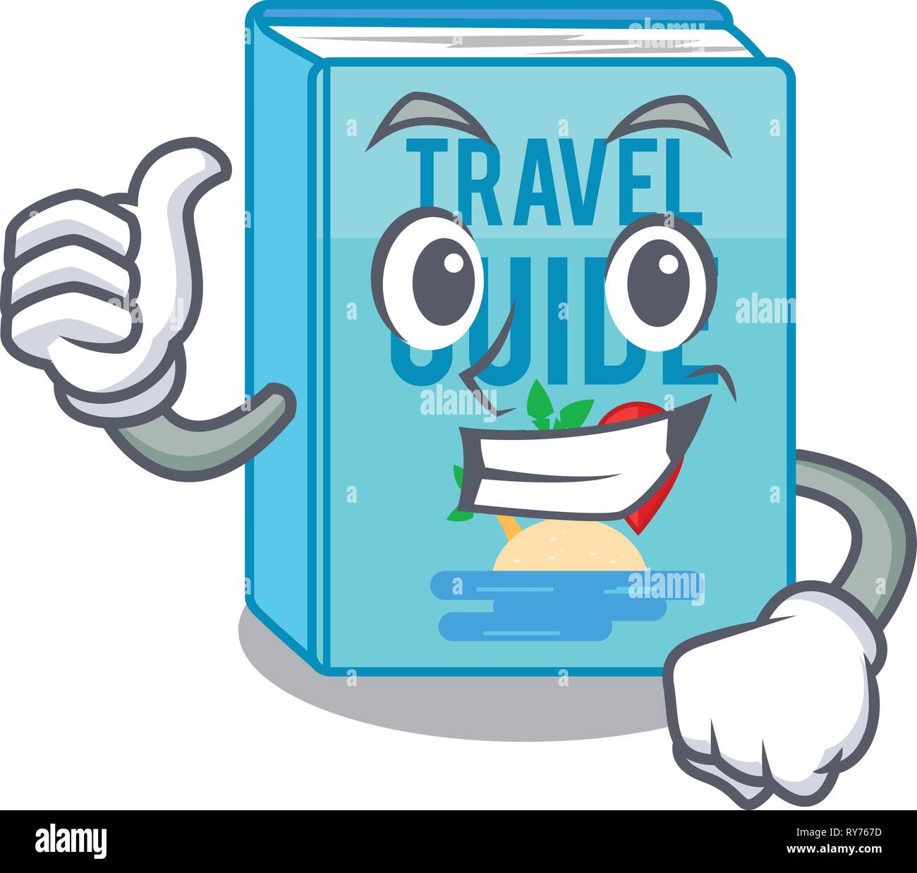 Thumbs up travel guide book isolated in cartoon Stock Vector Image ...
