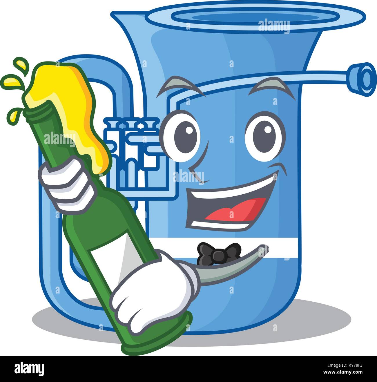With Beer Miniature Tuba In The Shape Cartoon Stock Vector Image Art Alamy