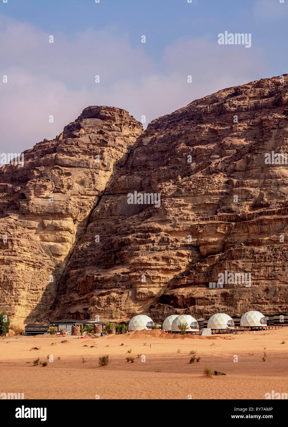 Hasan Zawaideh Camp, tourist accommodation, Wadi Rum, Aqaba Governorate, Jordan Stock Photo