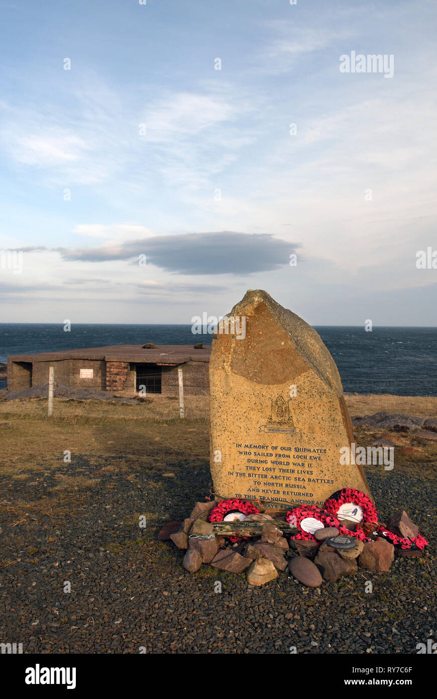 russian arctic convoy memorial;rubha nan sasan;wester ross;scotland Stock Photo