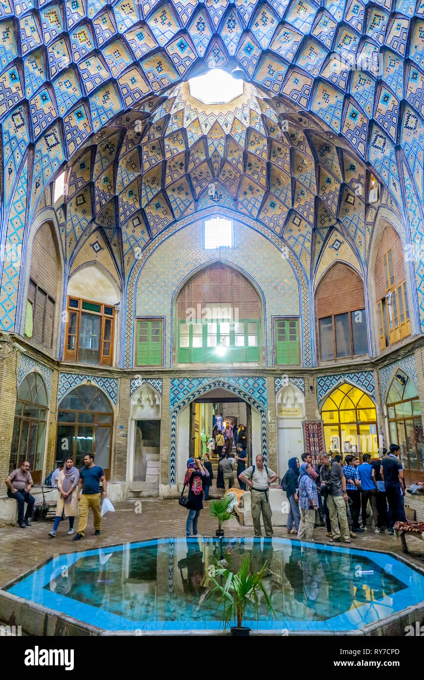 Kashan Grand Bazaar Aminoddole Carvansarai Blue Tiles