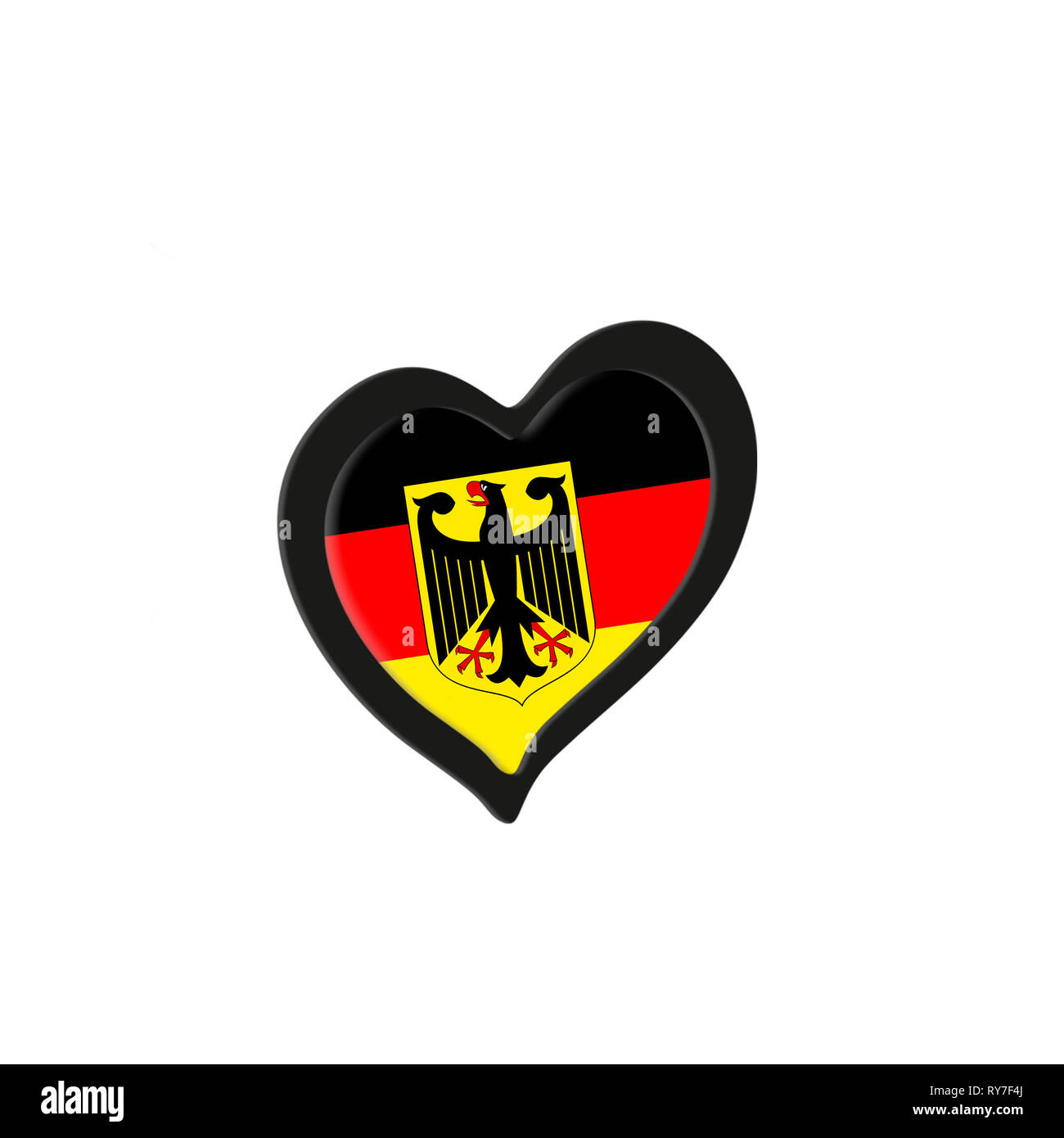 Germany Flag Inside Heart. Eurovision Song Contest concept on a white