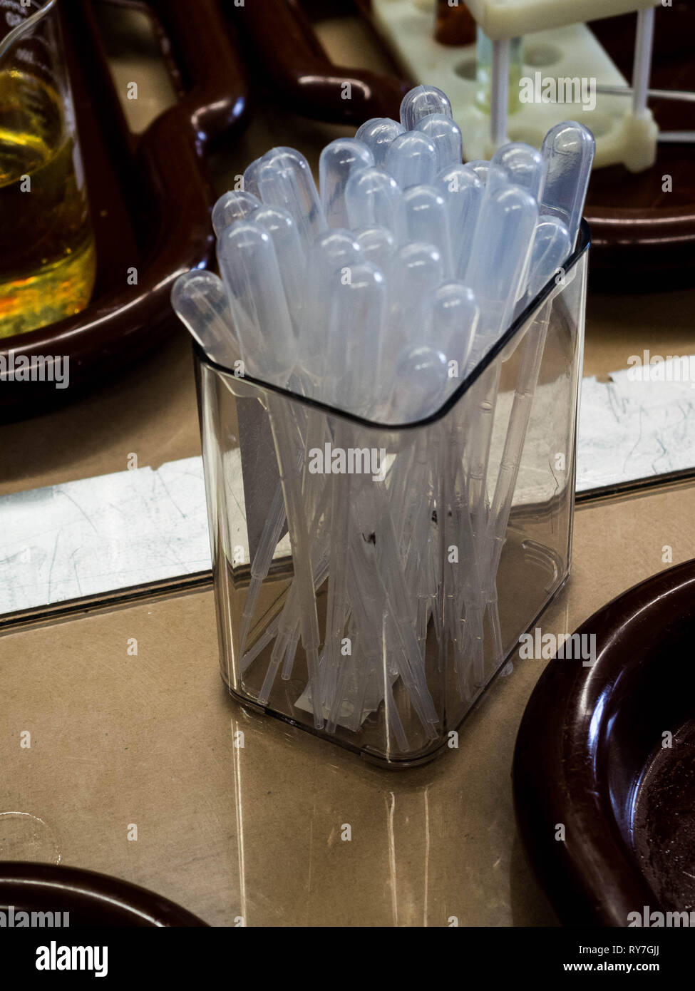 pipette tips, plastic pipettes in a box in laboratory Stock Photo Alamy