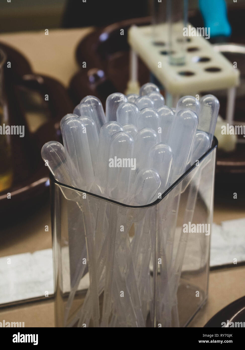 pipette tips, plastic pipettes in a box in laboratory Stock Photo Alamy