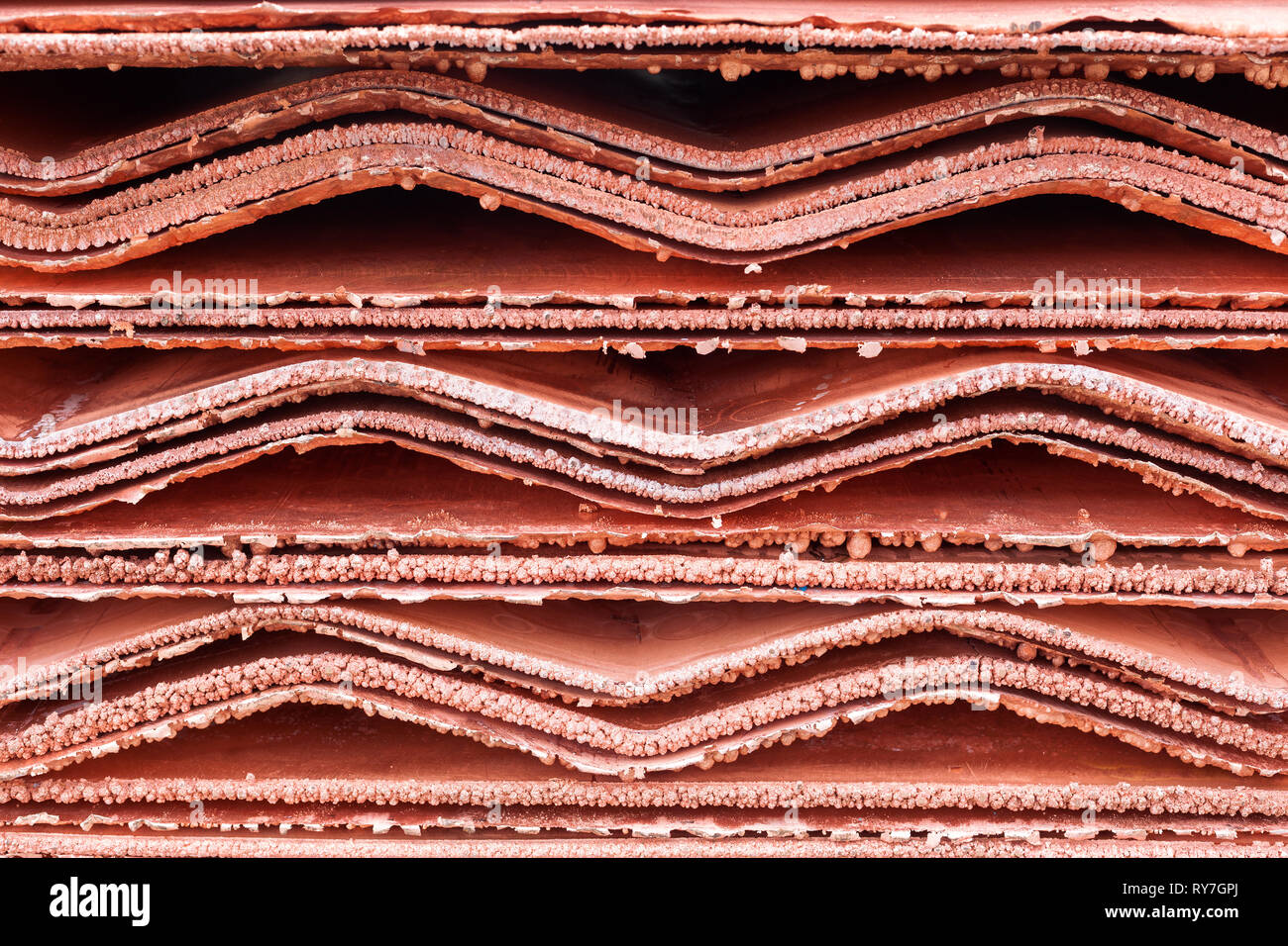 Close up detail of Copper Cathodes Stock Photo Alamy