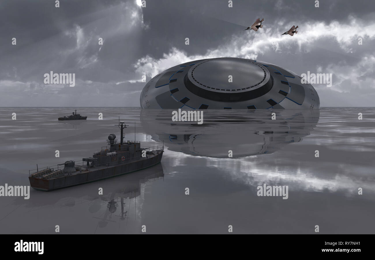 UFO Crash Site In Antarctic Waters Stock Photo - Alamy