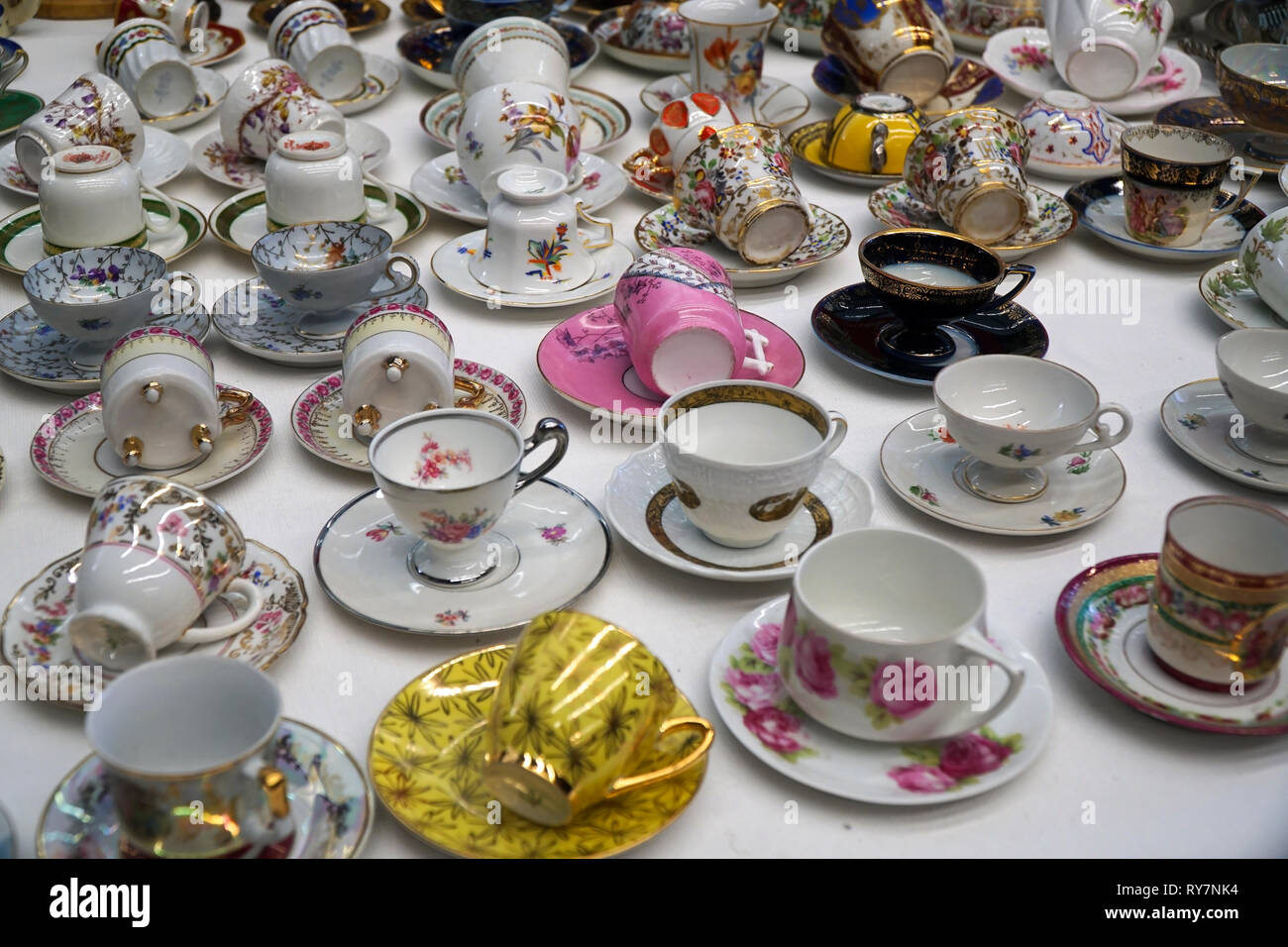 Antique Turkish Coffee Cups on Sale Stock Photo Alamy