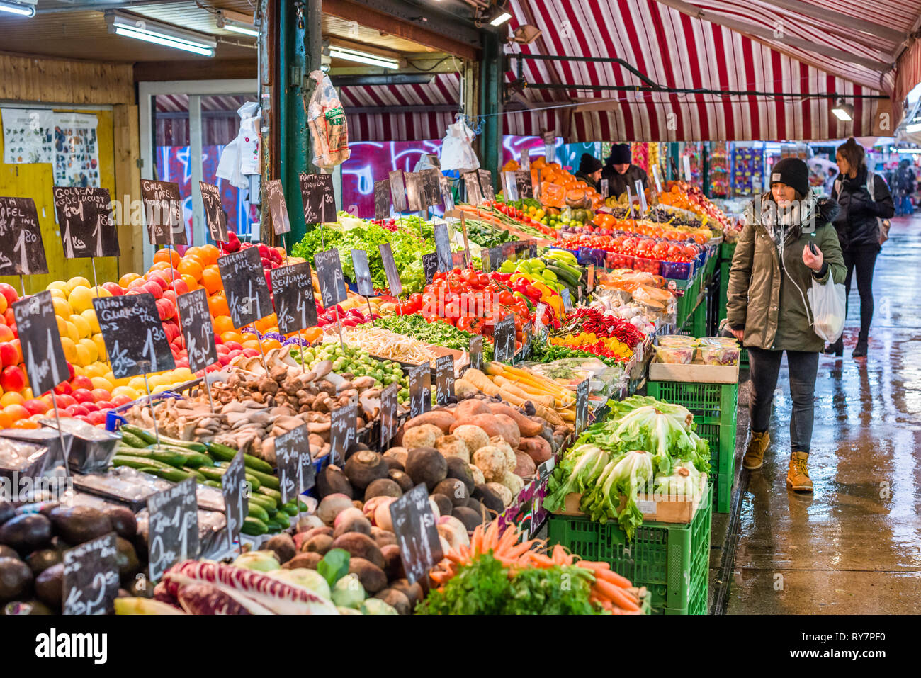 Vienna Naschmarkt Linke Wienzeile open air fruit & veg market. Austria
