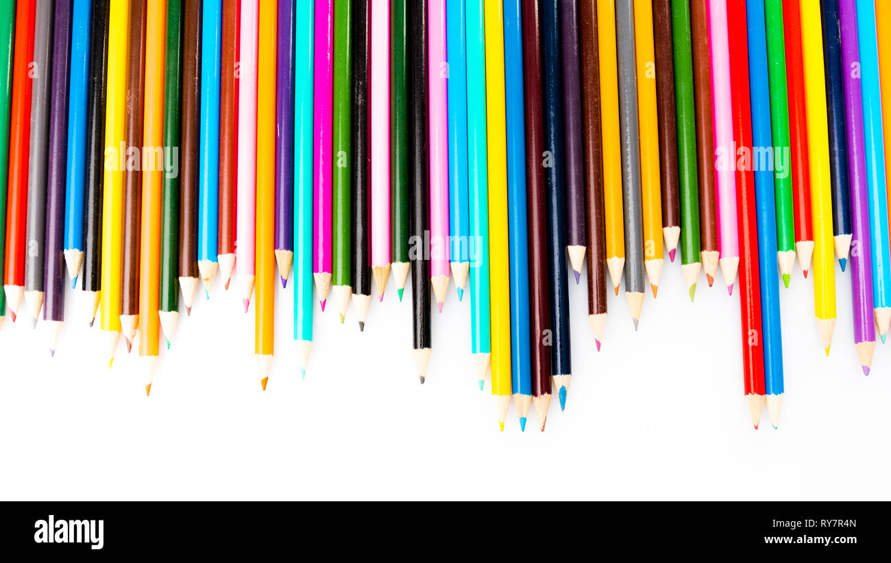 Color pencils isolated on white background Stock Photo - Alamy