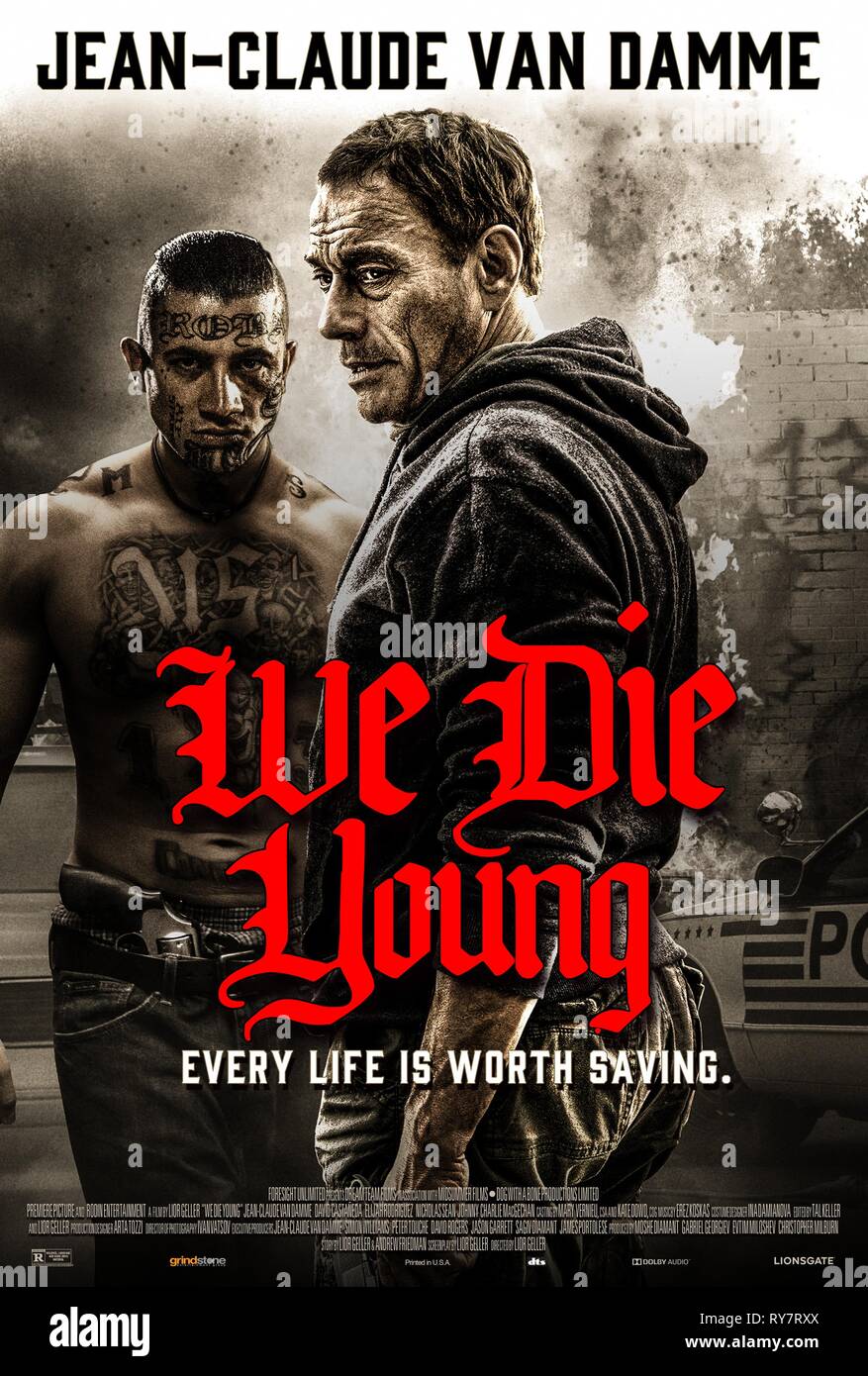 RELEASE DATE: March 1, 2019 TITLE: We Die Young STUDIO: Lionsgate DIRECTOR: Lior Geller PLOT: Lucas, a 14-year-old boy inducted into the gang life in Washington, D.C., is determined that his 10-year-old brother won't follow the same path. When an Afghanistan war veteran comes into the neighborhood, an opportunity arises. STARRING: JEAN-CLAUDE VAN DAMME as Daniel Poster art. (Credit Image: © Lionsgate/Entertainment Pictures) Stock Photo