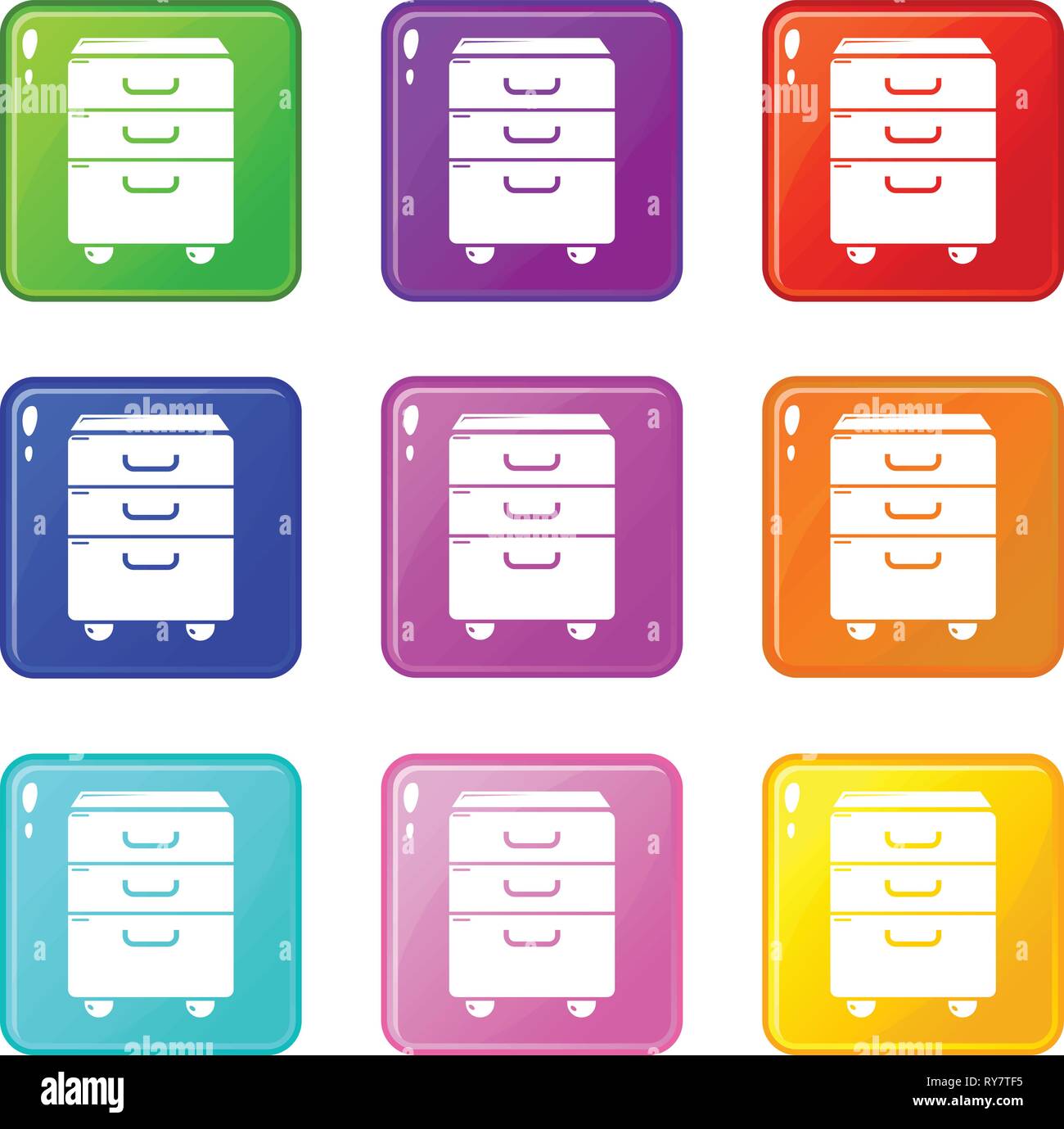 Office closet icons set 9 color collection Stock Vector Image & Art - Alamy