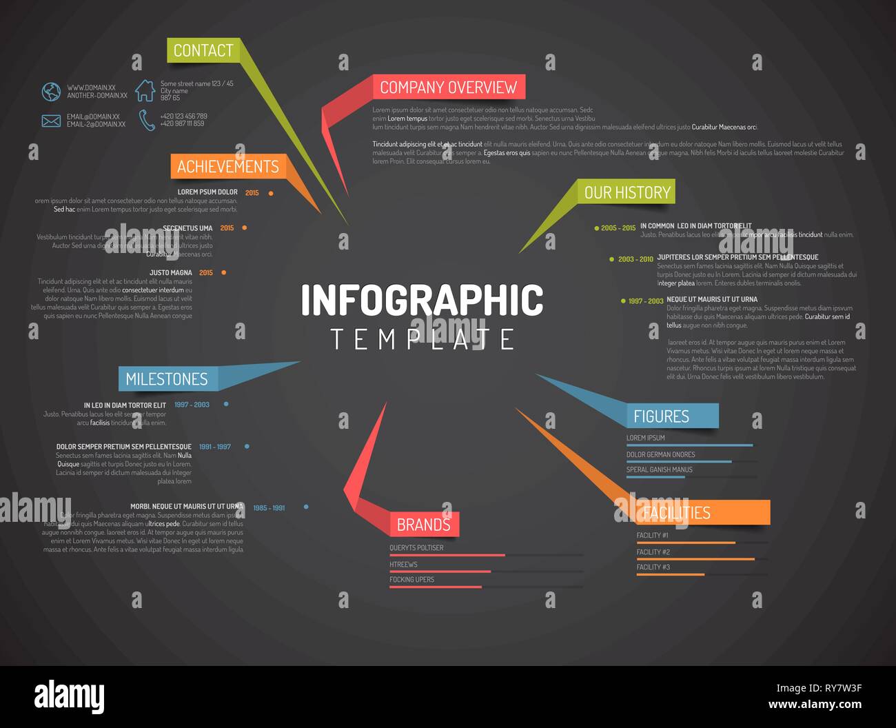 Vector Company infographic overview design template with colorful ...