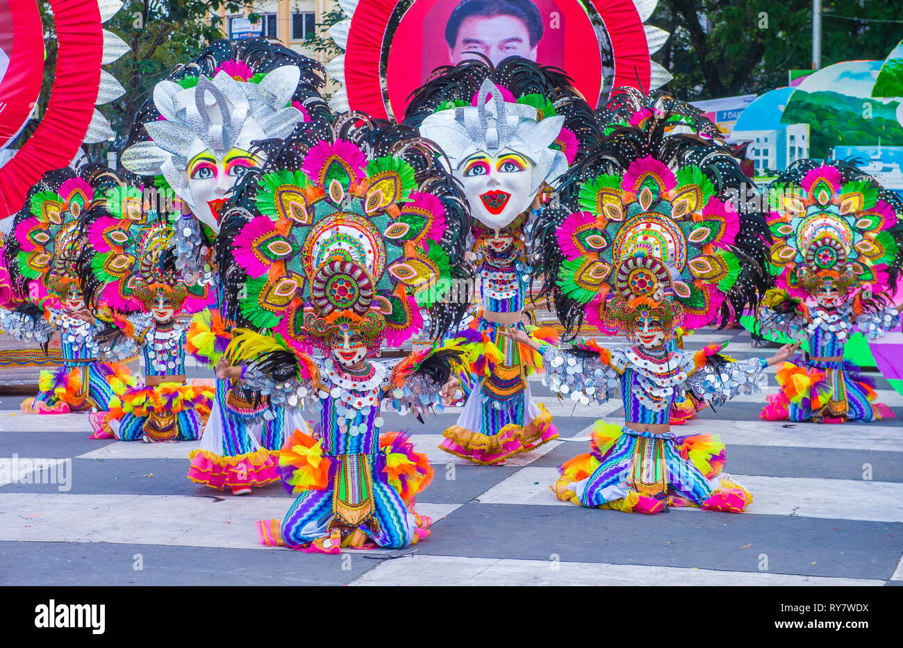 Participants in the Masskara Festival in Bacolod Philippines Stock Photo