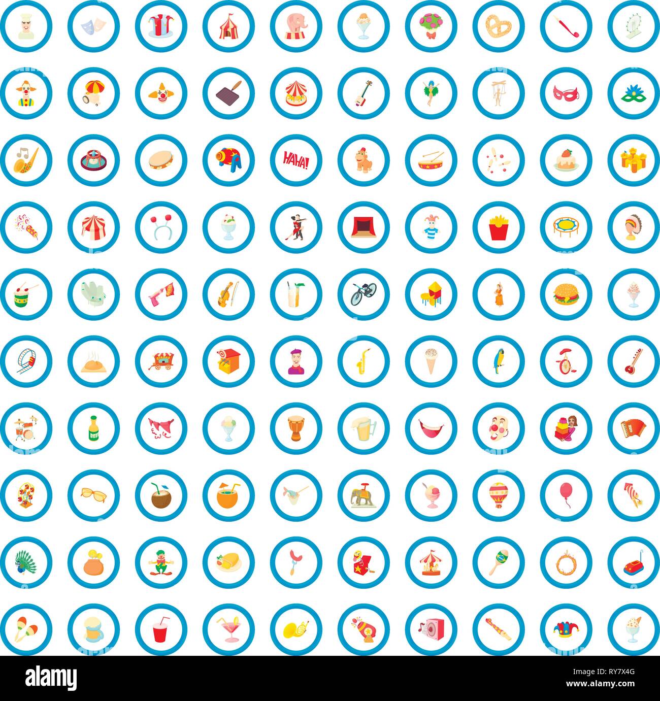 100 festival icons set, cartoon style Stock Vector Image & Art - Alamy