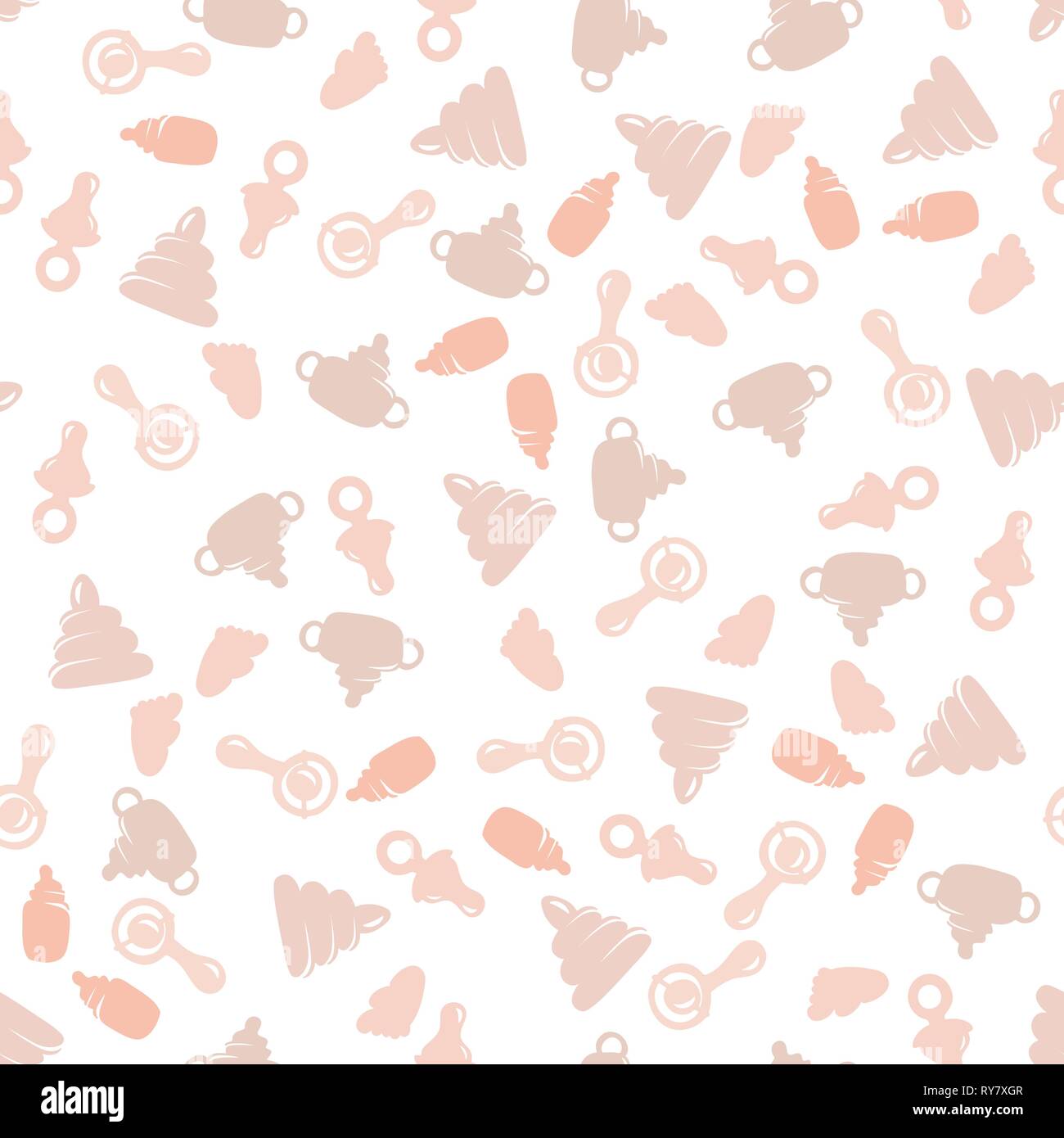 Baby toy seamless pattern background. Vector illustration. Pink. Infant