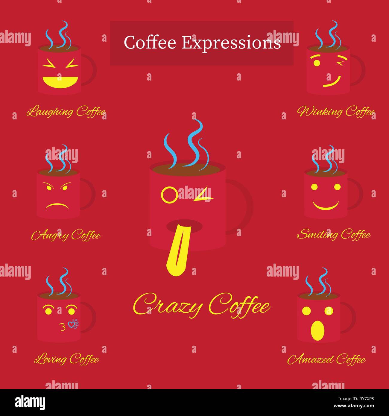 Coffee expressions set Stock Vector Image & Art Alamy