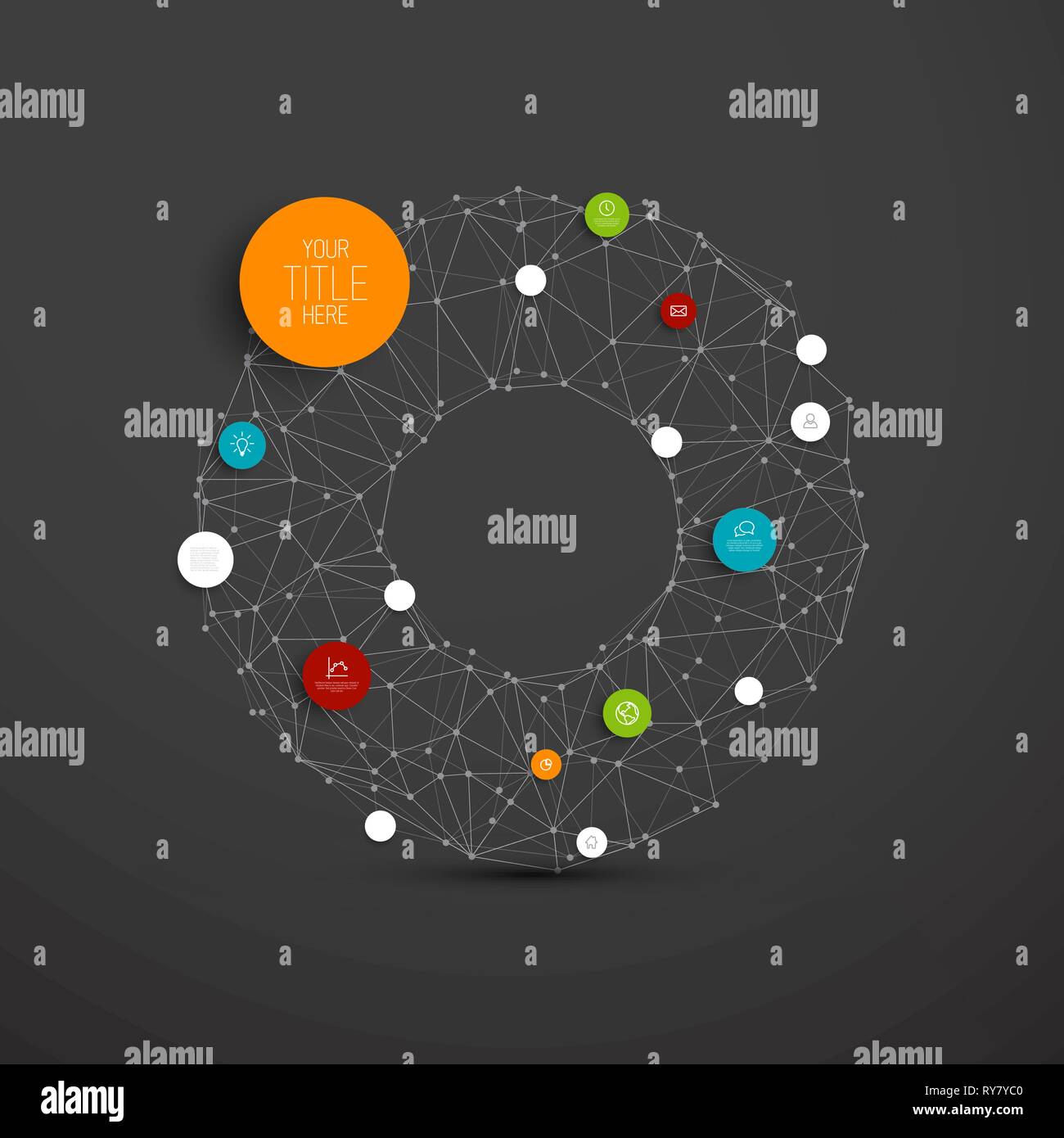 Vector abstract circles illustration / infographic network template ...