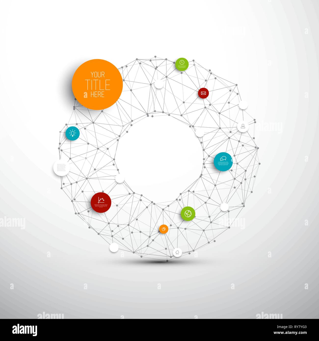 Vector abstract circles illustration / infographic network template ...