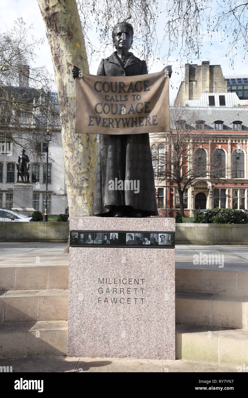 Millicent Fawcett Statue, Parliament Square, Westminster, London.UK