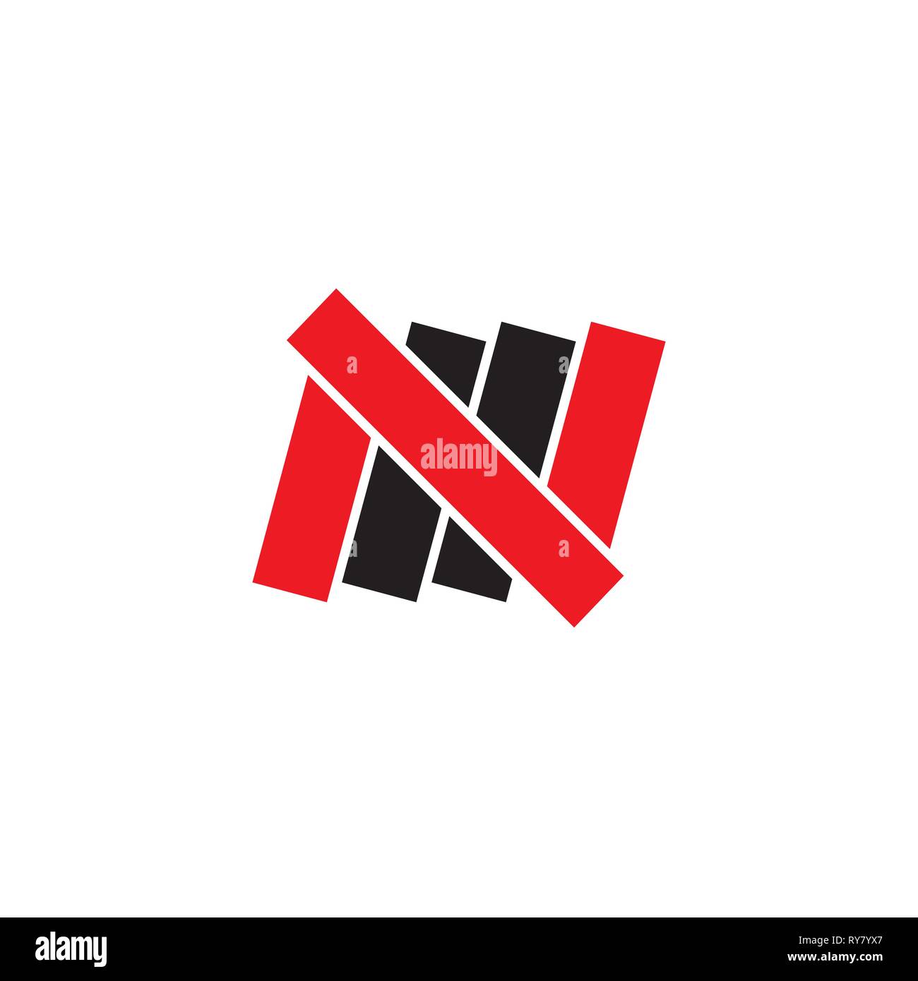 letter n stripes line geometric logo vector Stock Vector