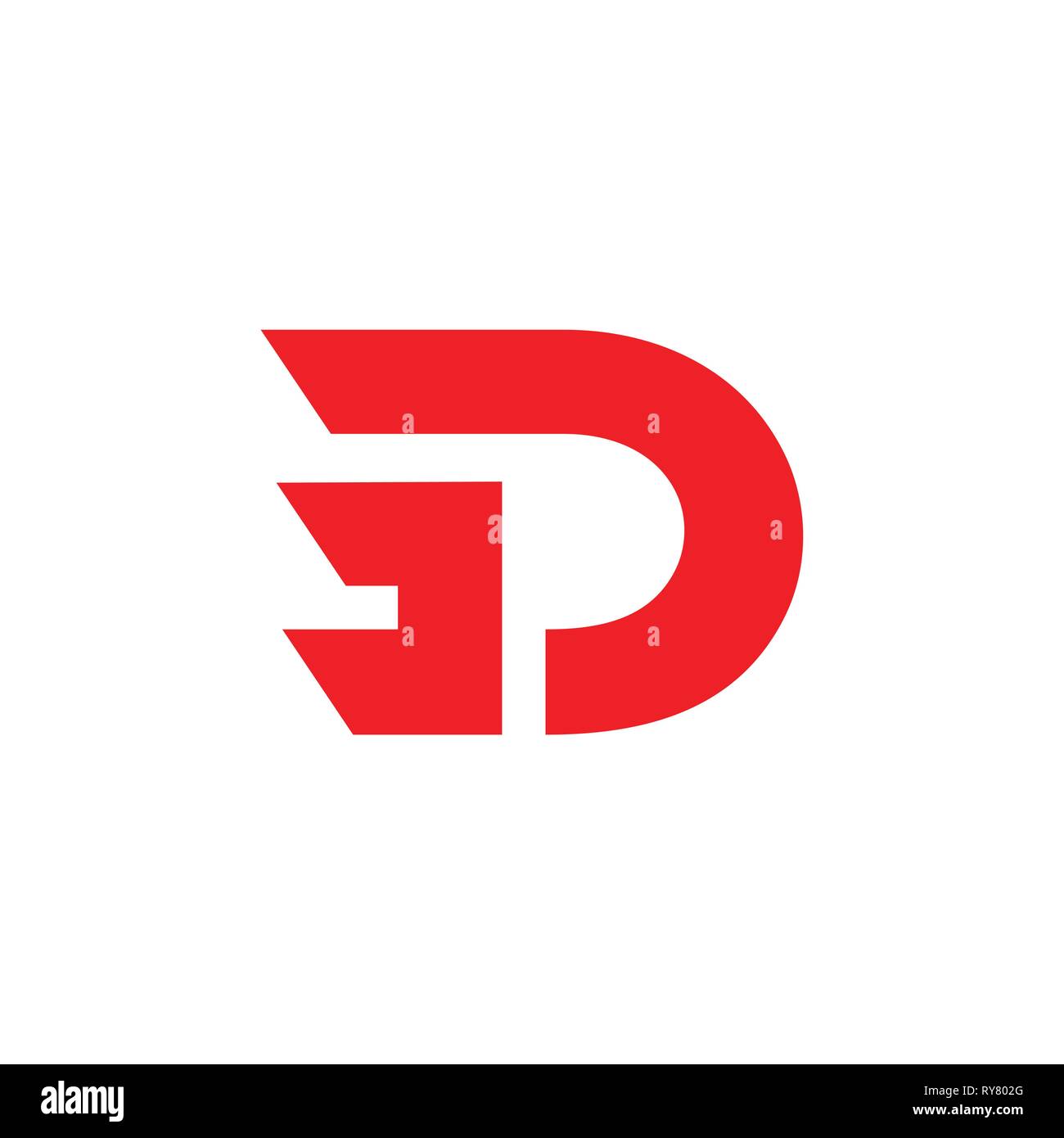 letter pd simple geometric motion logo Stock Vector