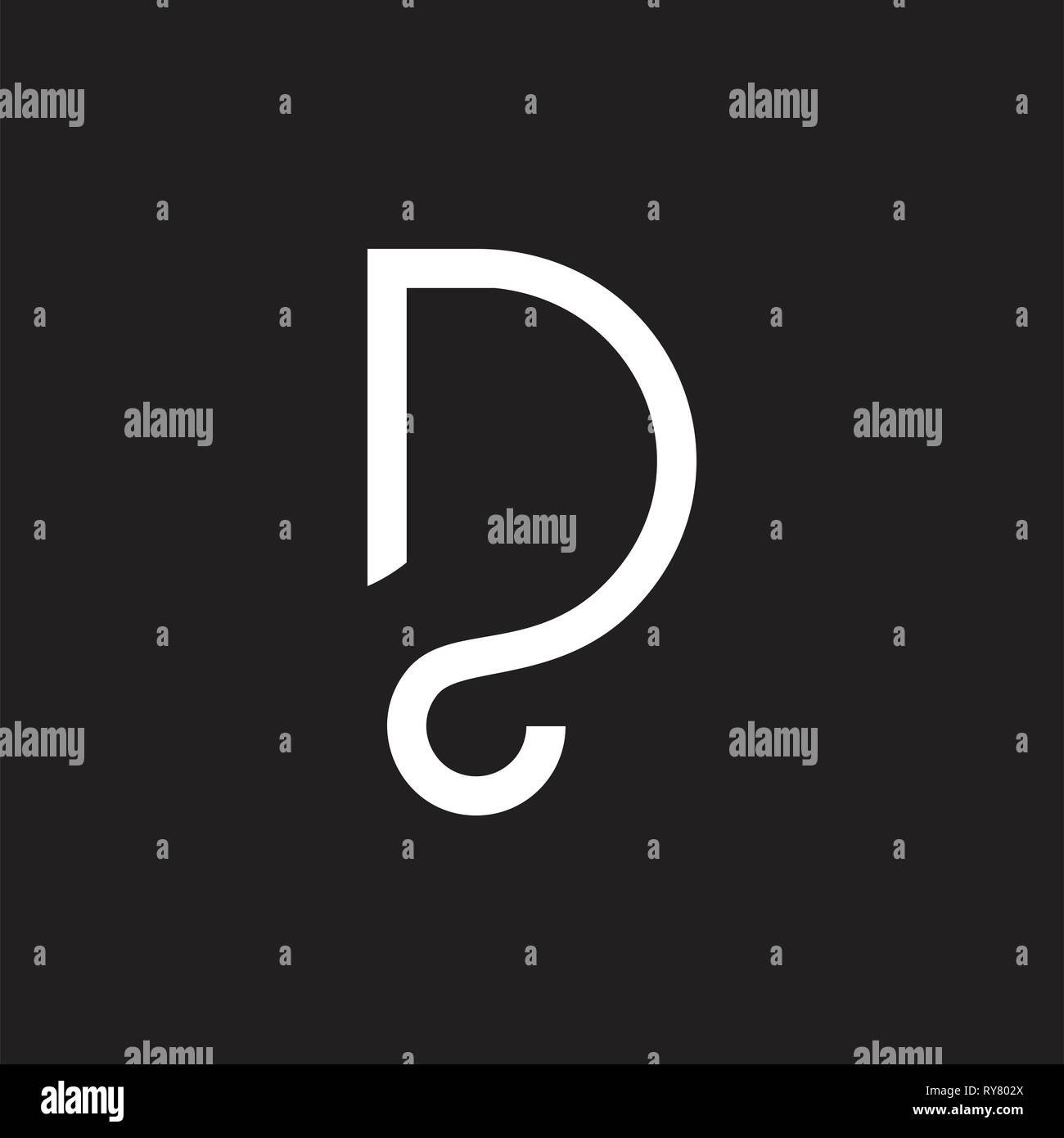 letter d simple curves geometric line logo Stock Vector Image & Art - Alamy