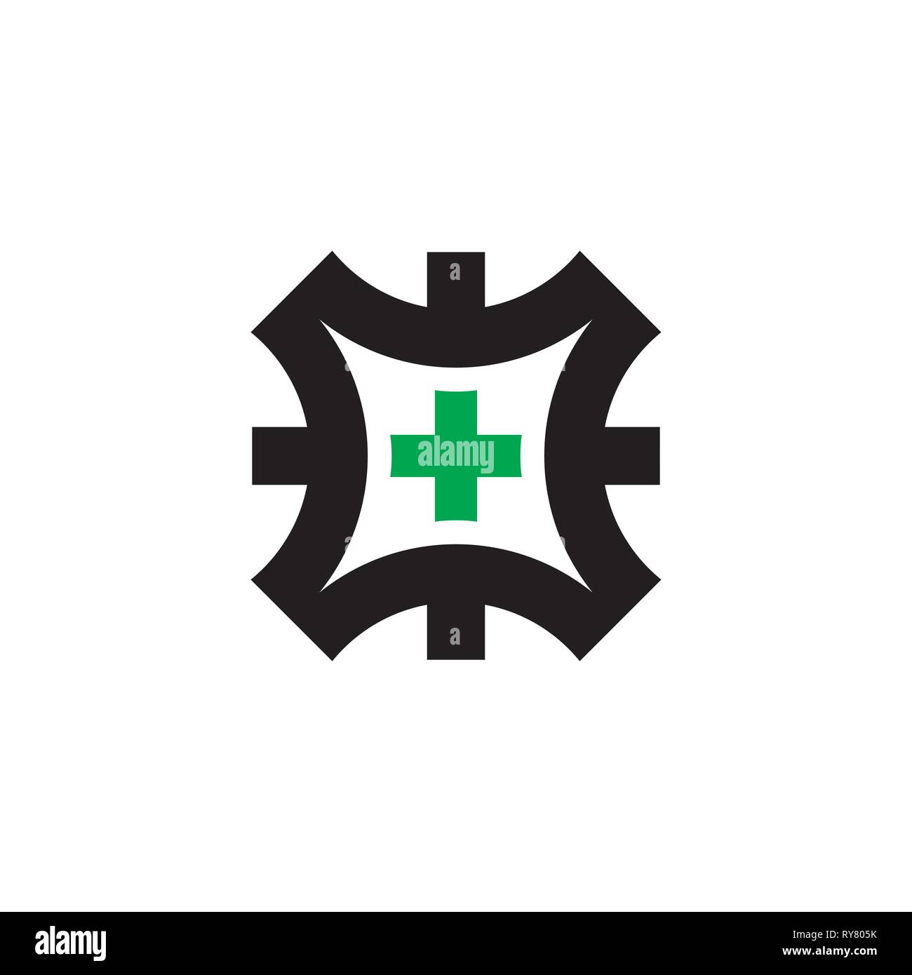 plus medical geometric line emblem logo vector Stock Vector Image & Art