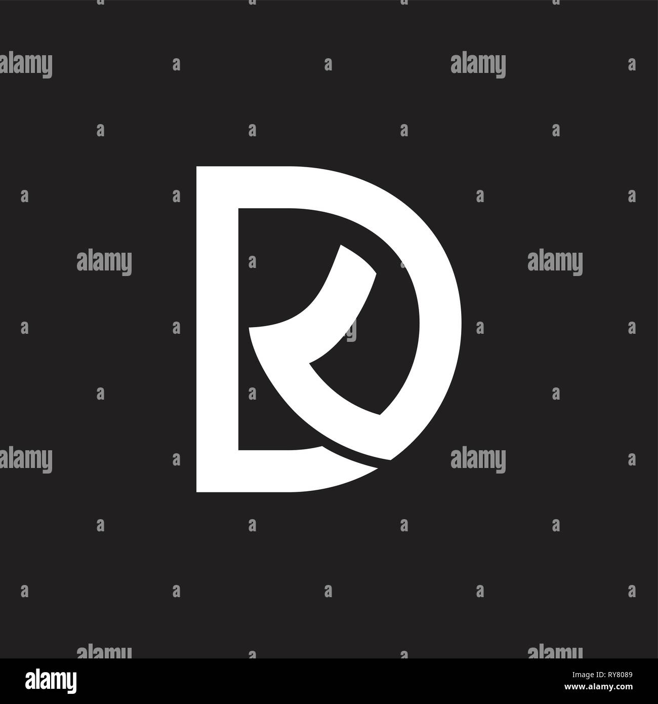 letter dk simple geometric logo vector Stock Vector