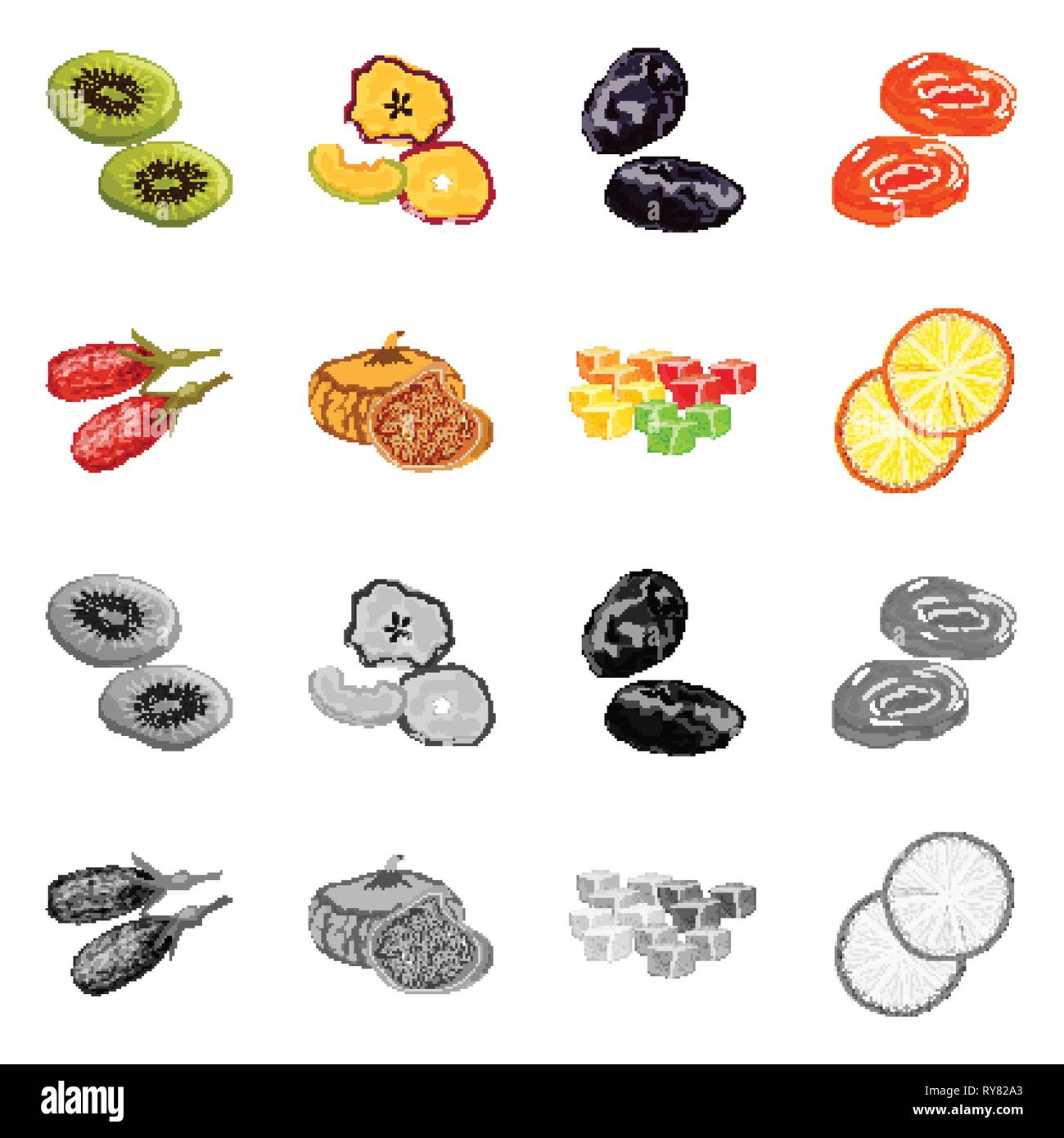Isolated object of food and raw symbol. Collection of food and nature ...