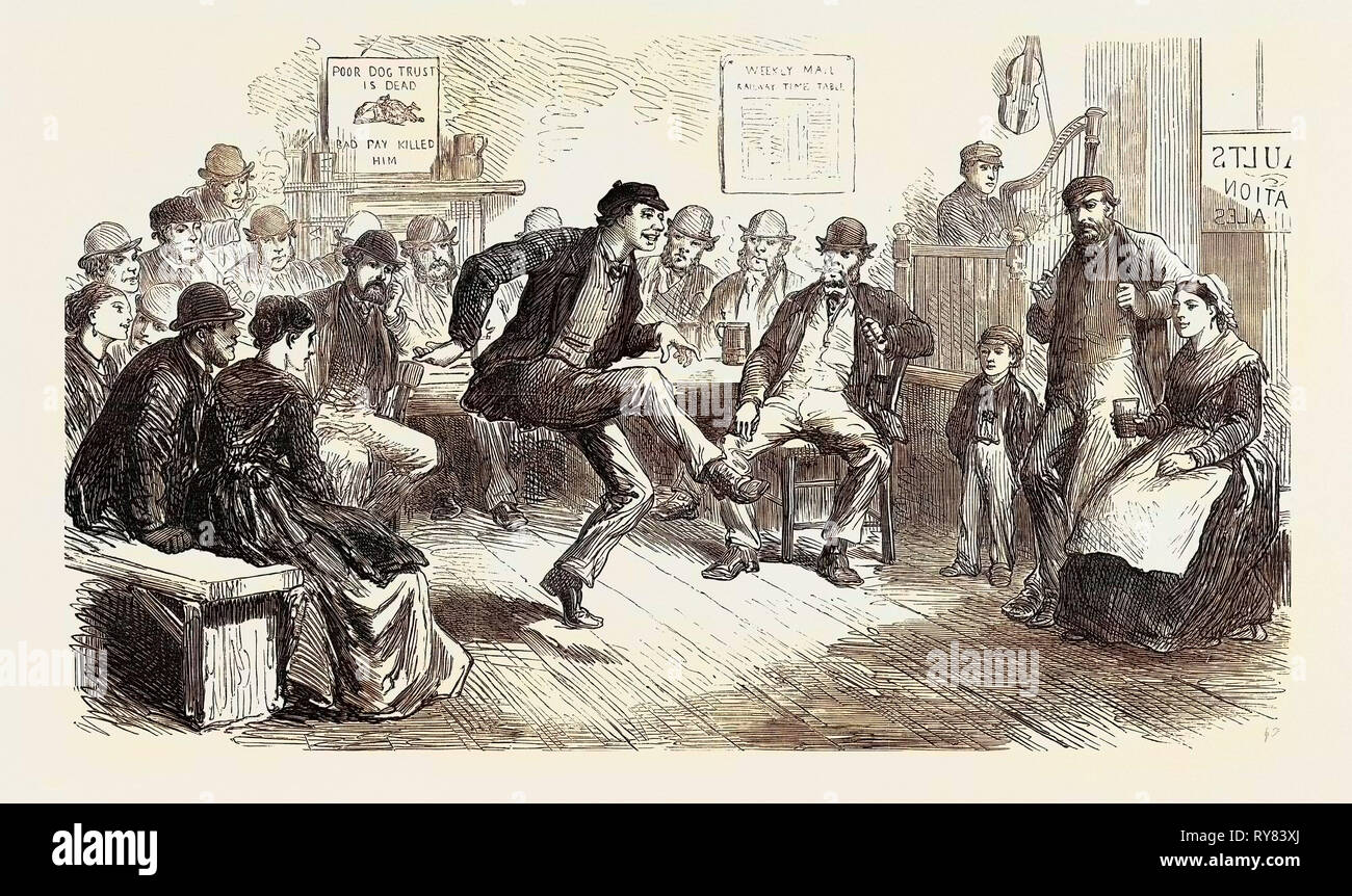 The Strike in South Wales: Amusements of the Colliers Stepping 1873 Stock  Photo - Alamy