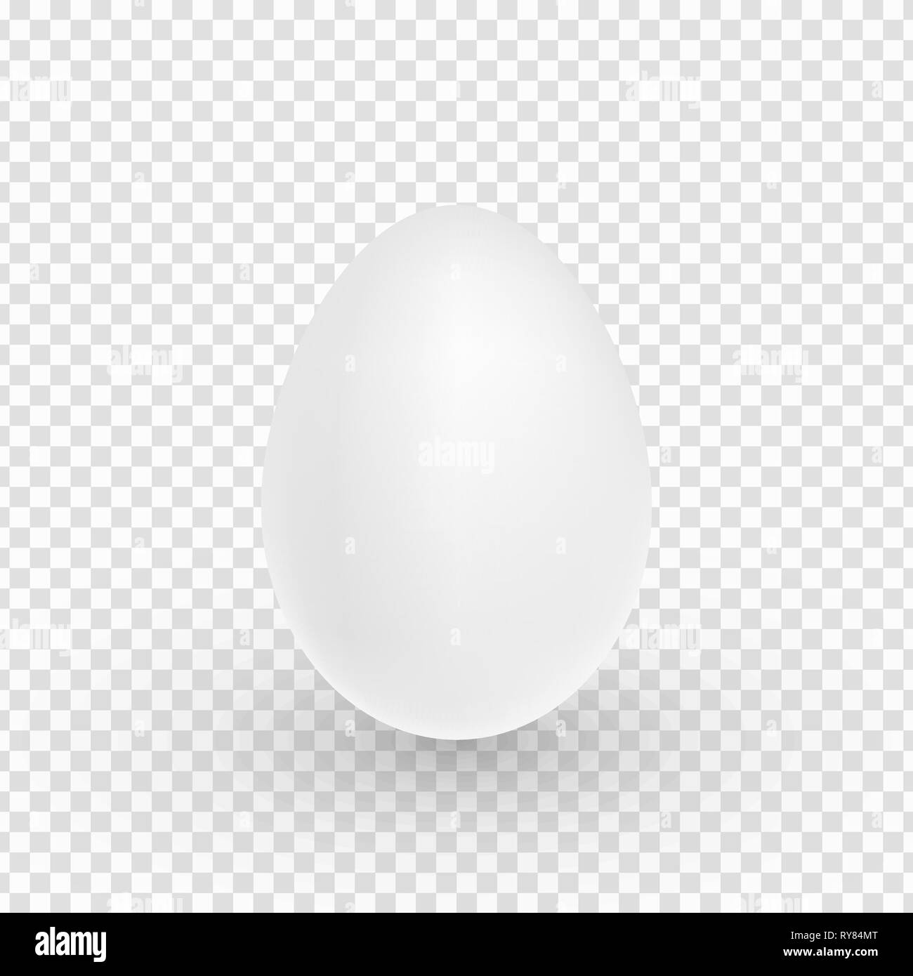 Realistic easter egg isolated on transparent background. Chicken 3d egg. Soft shadow. Festive element for your project. Vector illustration. EPS 10 Stock Vector