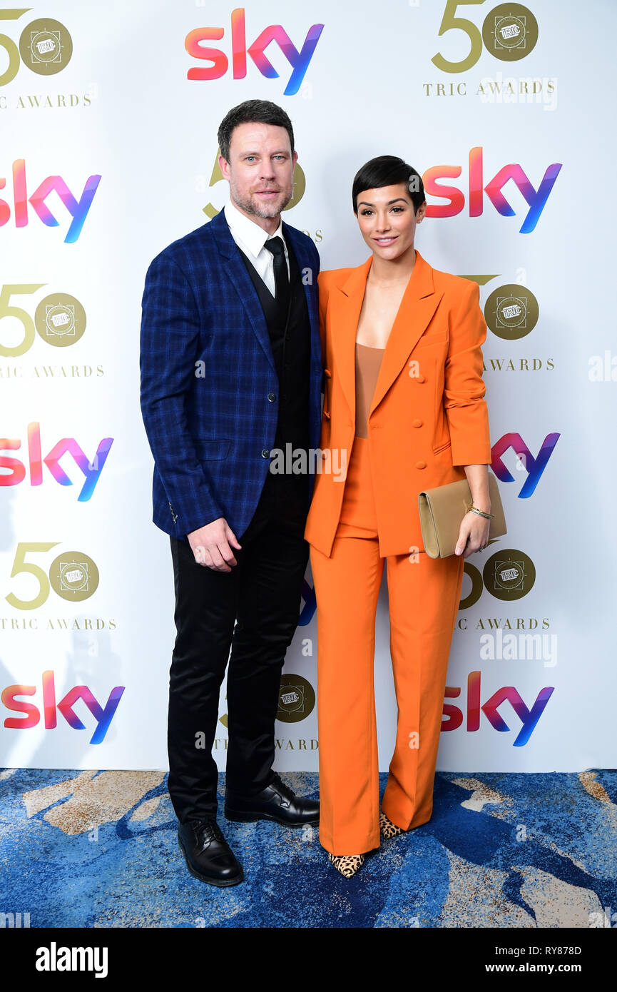 Wayne Bridge and Frankie Bridge attending the TRIC Awards 2019 50th