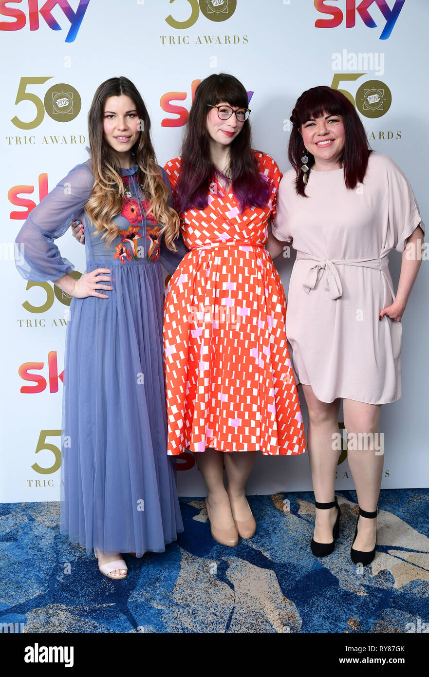 Manon, Kim-Joy and Briony attending the TRIC Awards 2019 50th