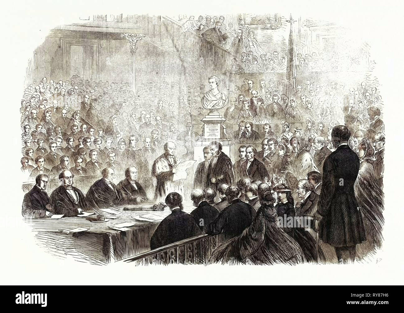 Inauguration of the Bust of His Royal Highness the Prince of Wales at the High School Edinburgh 1862 Stock Photo