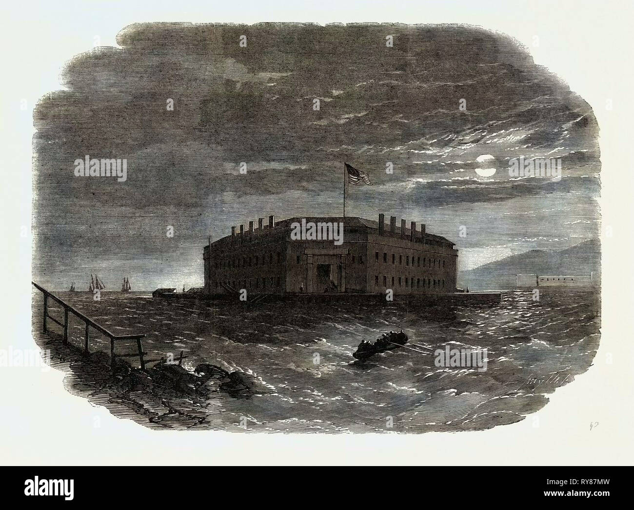 Fort Lafayette the Federal Bastille for Political Prisoners 1862 Stock Photo