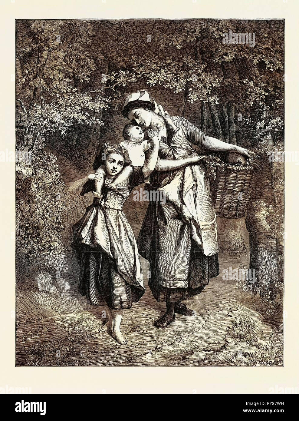The Happy Mother, from the International Fine Arts Exhibition Pall Mall UK 1866 Stock Photo