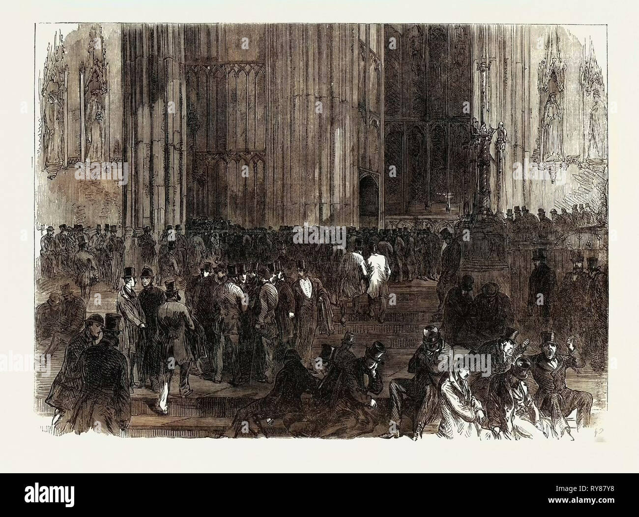 Westminster Hall on the Night of the Division on the Reform Bill London UK 1866 Stock Photo