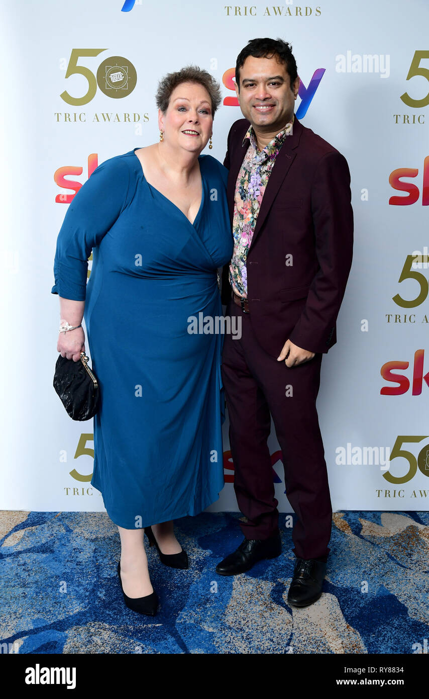 Naga Munchetty And Paul Sinha Attending The Tric Awards 2019 50th Birthday Celebration Held At The Grosvenor House Hotel London Stock Photo Alamy