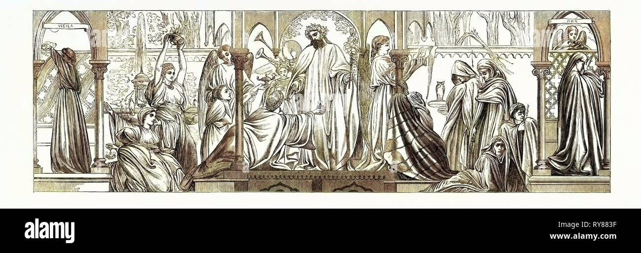 Parable of the Ten Virgins. A Wall-Painting in the Church of Lyndhurst