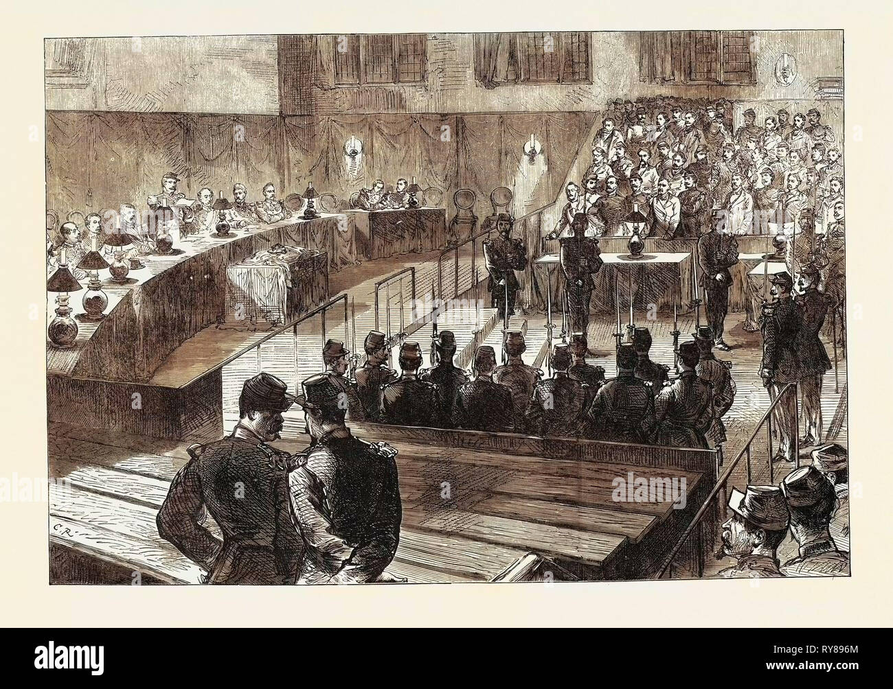 The Communist Trials at Versailles: The Court Cleared Reading the Sentence 1871 Stock Photo