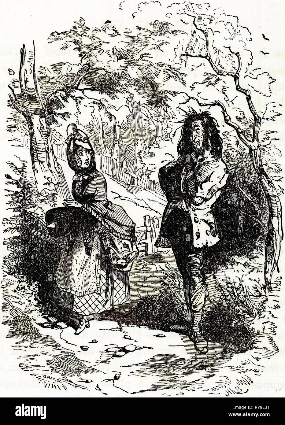 Charles Dickens Barnaby Rudge 1841 Illustration 19th Century Stock ...