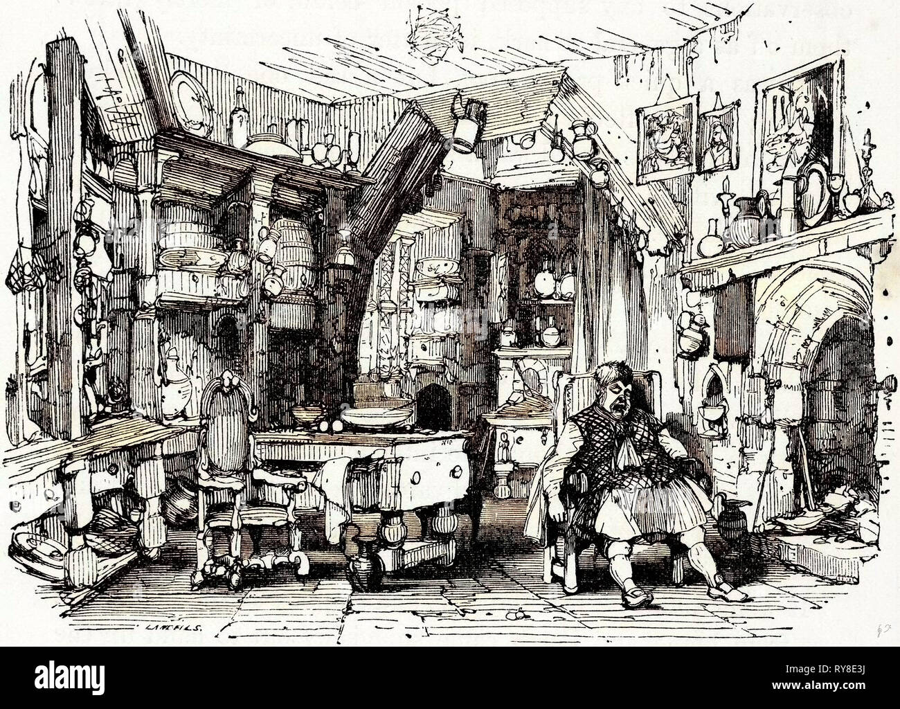 Charles Dickens Barnaby Rudge 1841 Illustration 19th Century Stock ...