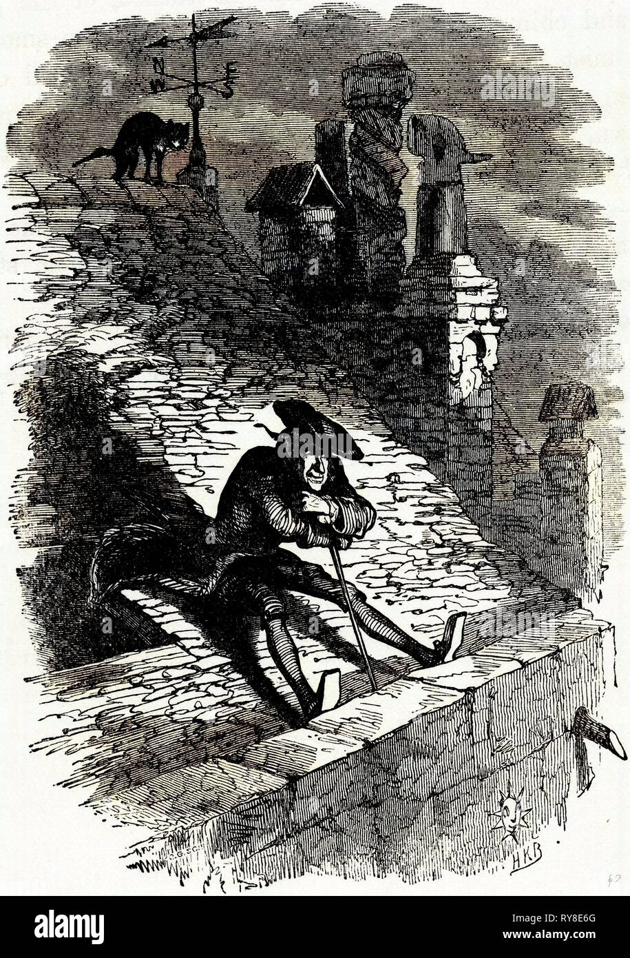 Charles Dickens Barnaby Rudge 1841 Illustration 19th Century Stock ...