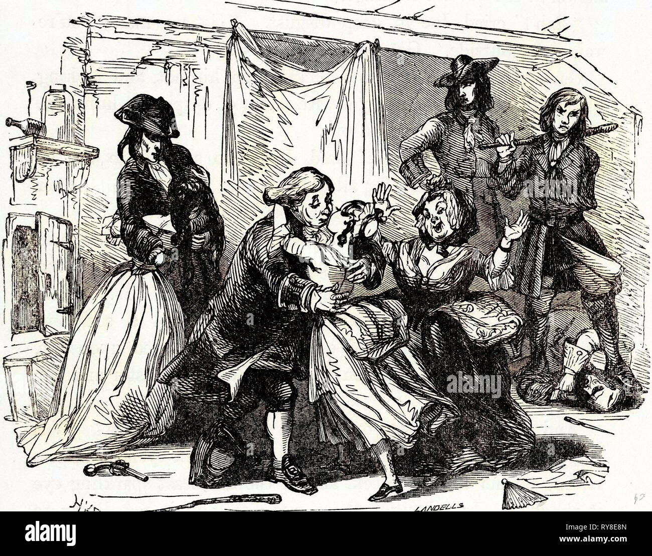 Charles Dickens Barnaby Rudge 1841 Illustration 19th Century Stock ...