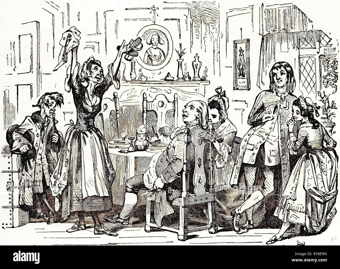 Charles Dickens Barnaby Rudge 1841 Illustration 19th Century Stock ...