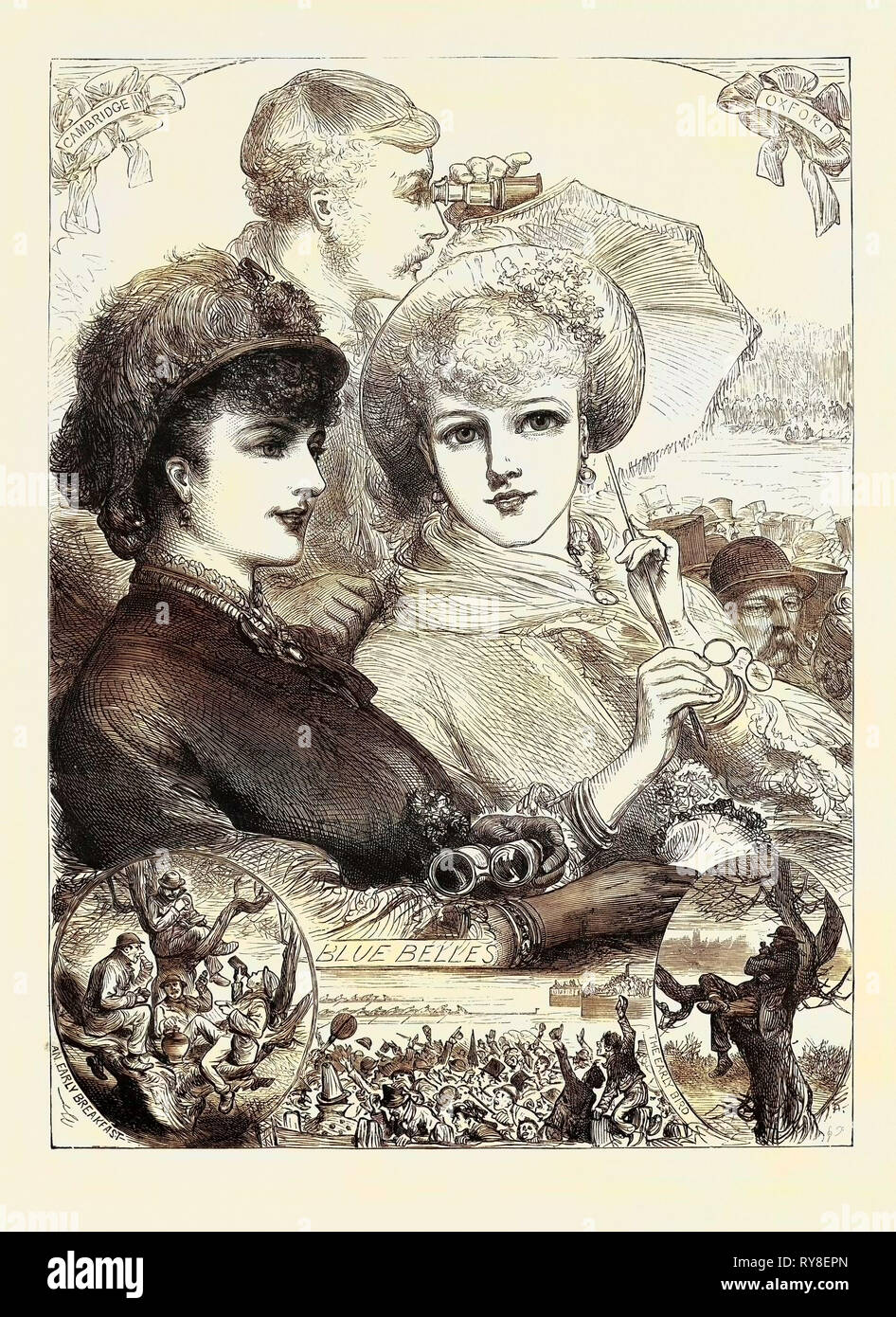 At the Boat Race 1880 Stock Photo Alamy