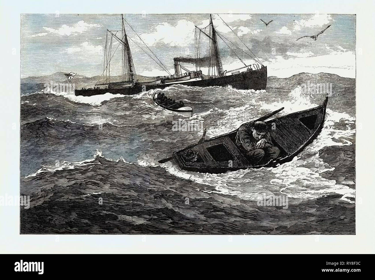 An Incident During the Search for H.M.S. Atalanta 1880 Stock Photo